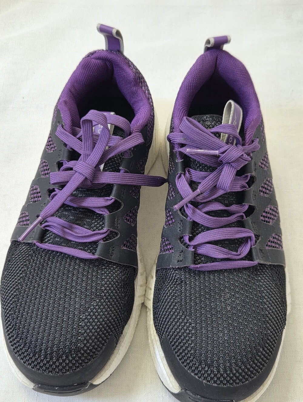Reebok Women’s Black and Purple Very Comfortable Steel-Toe Work Shoes Size 6W
